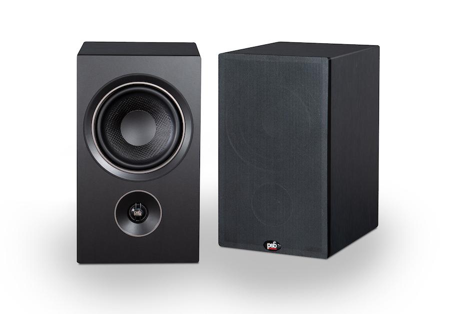 PSB P5 Alpha Bookshelf Loudspeakers with/without grille in black