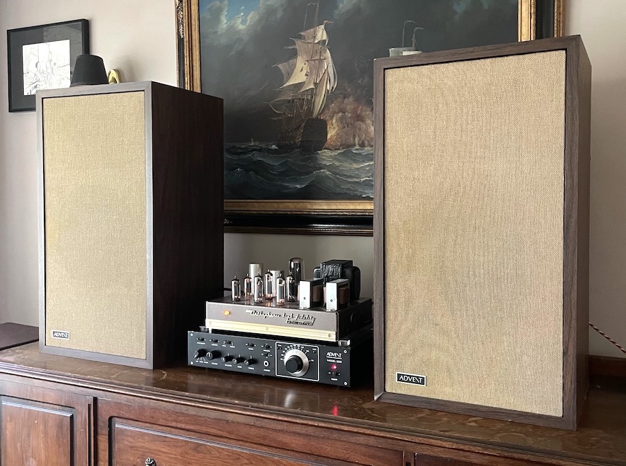 Advent Large Speakers with Advent Model 300 and RCA Victor Tube Amp