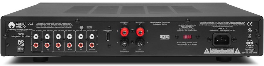 Cambridge Audio AXA35 Integrated Amplifier Front Rear