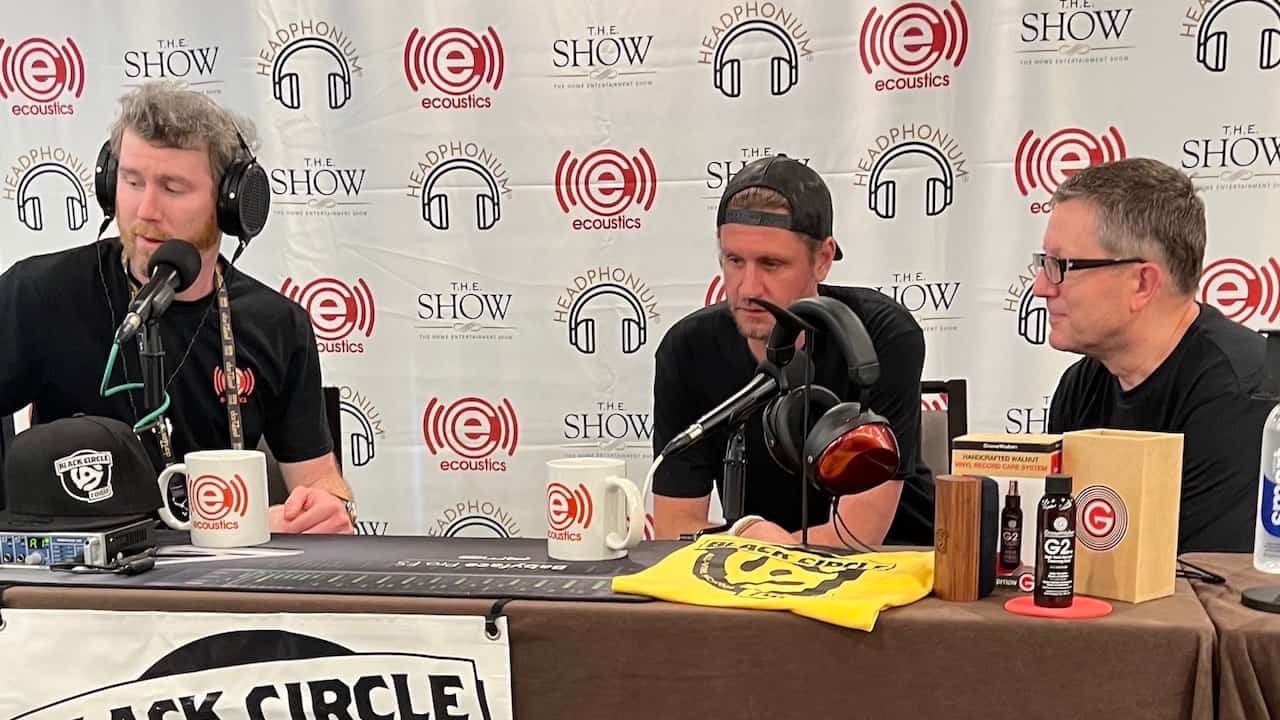 Left-to-right: Mitch Anderson, Jeremy Sikora and Eric Pye record podcast at T.H.E. Show 2022