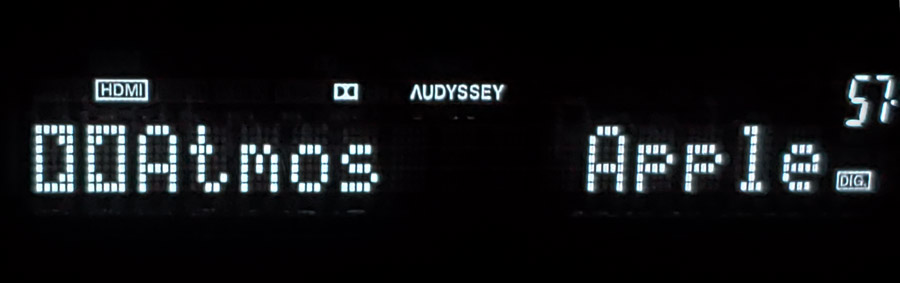 Dolby Atmos Logo LED Display on Denon A/V Receiver