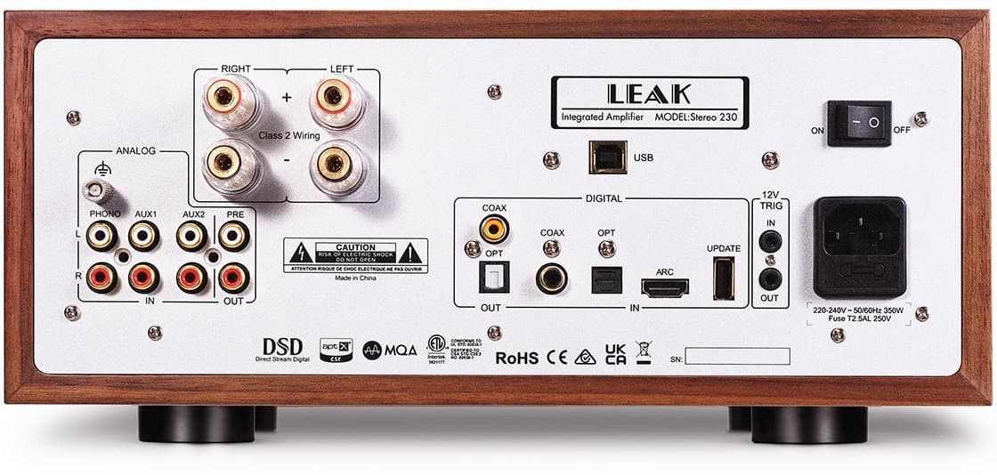 Leak Stereo 230 Integrate Amplifier Walnut Rear
