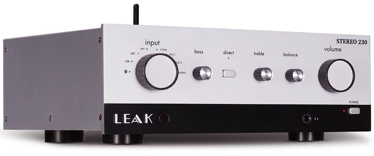 Leak Stereo 230 Integrate Amplifier Silver Angle