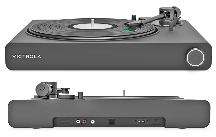 Victrola Stream Onyx Turntable Front and Rear