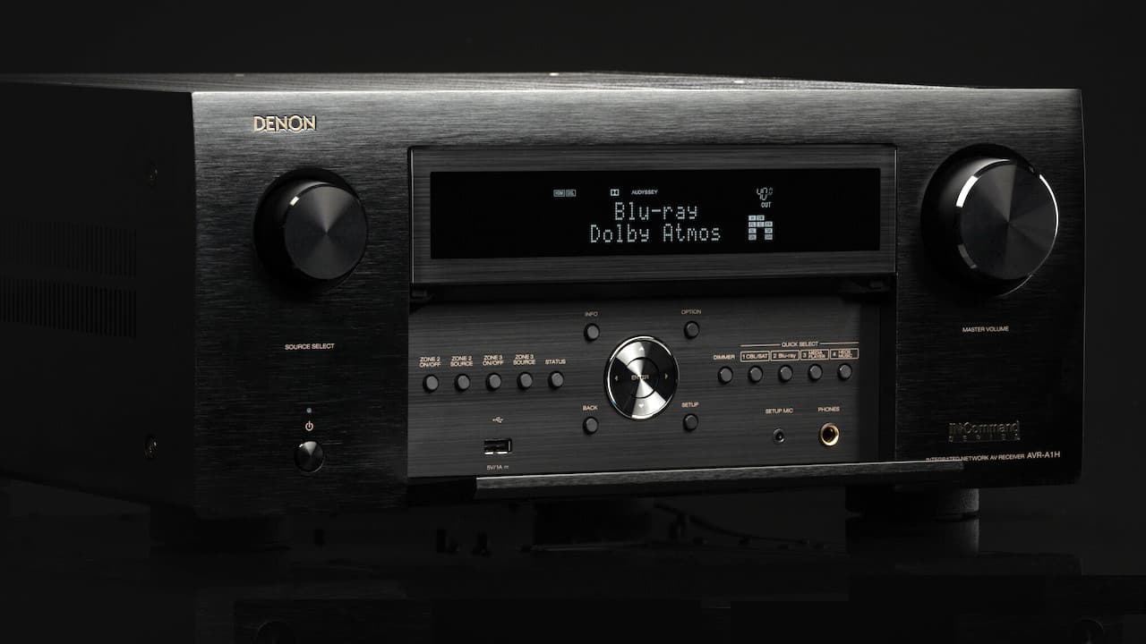 Denon AVR-A1H A/V Receiver with front panel open