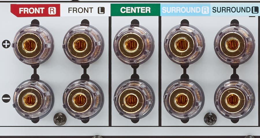 Denon AVR-A1H Rear Speaker Connections Closeup