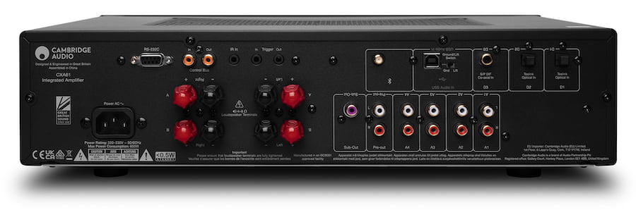 Cambridge Audio CXA61 Black Edition Integrated Amplifier Rear