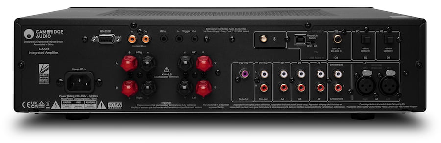 Cambridge Audio CXA81 Black Edition Integrated Amplifier Rear