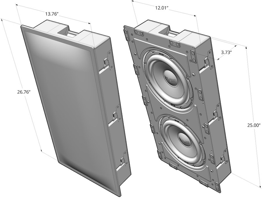 SVS 3000 In-Wall Subwoofer Dimensions