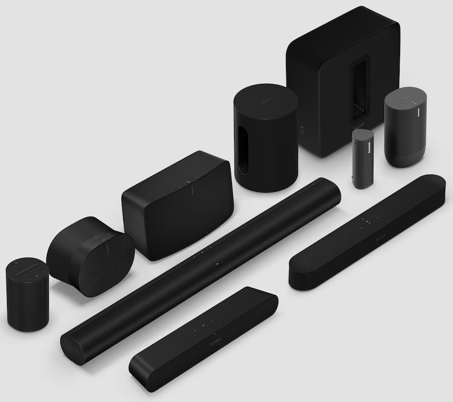 Sonos Product Family 2023 in black